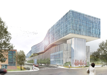 The University of Kansas (KU) Hospital kicked off construction of its new, 92-bed Cambridge North Patient Tower on March 9. Photo Credit: CannonDesign