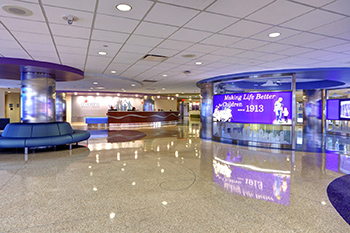 The main lobby of the Children’s Medical Center Dallas received an Accessibility Award from the Texas Governor’s Committee on People with Disabilities.